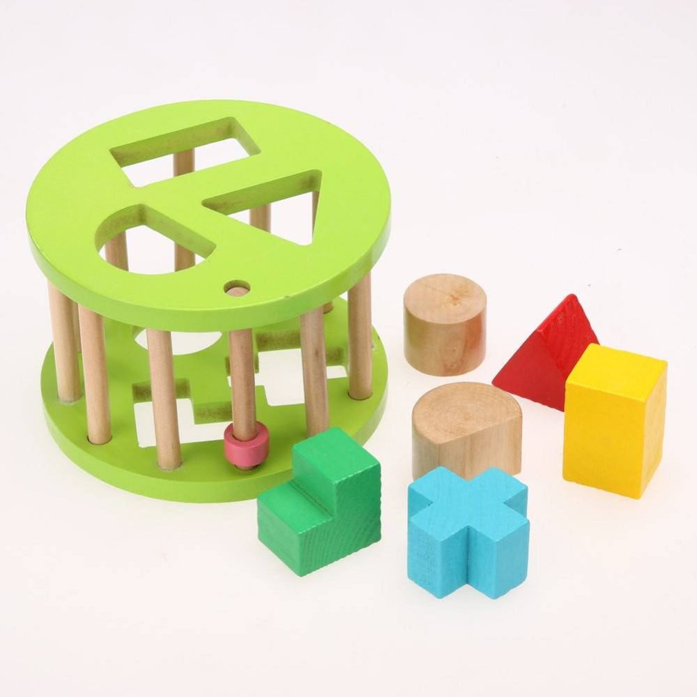 Colorful Pull Along Walking Wooden Block Duck Pull Cart Toy For Kids