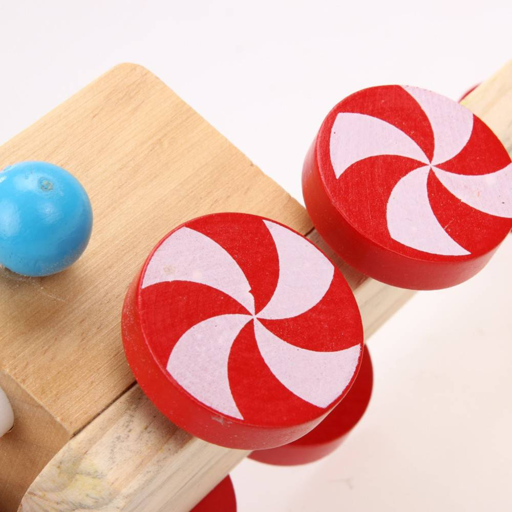 Colorful Pull Along Walking Wooden Block Duck Pull Cart Toy For Kids