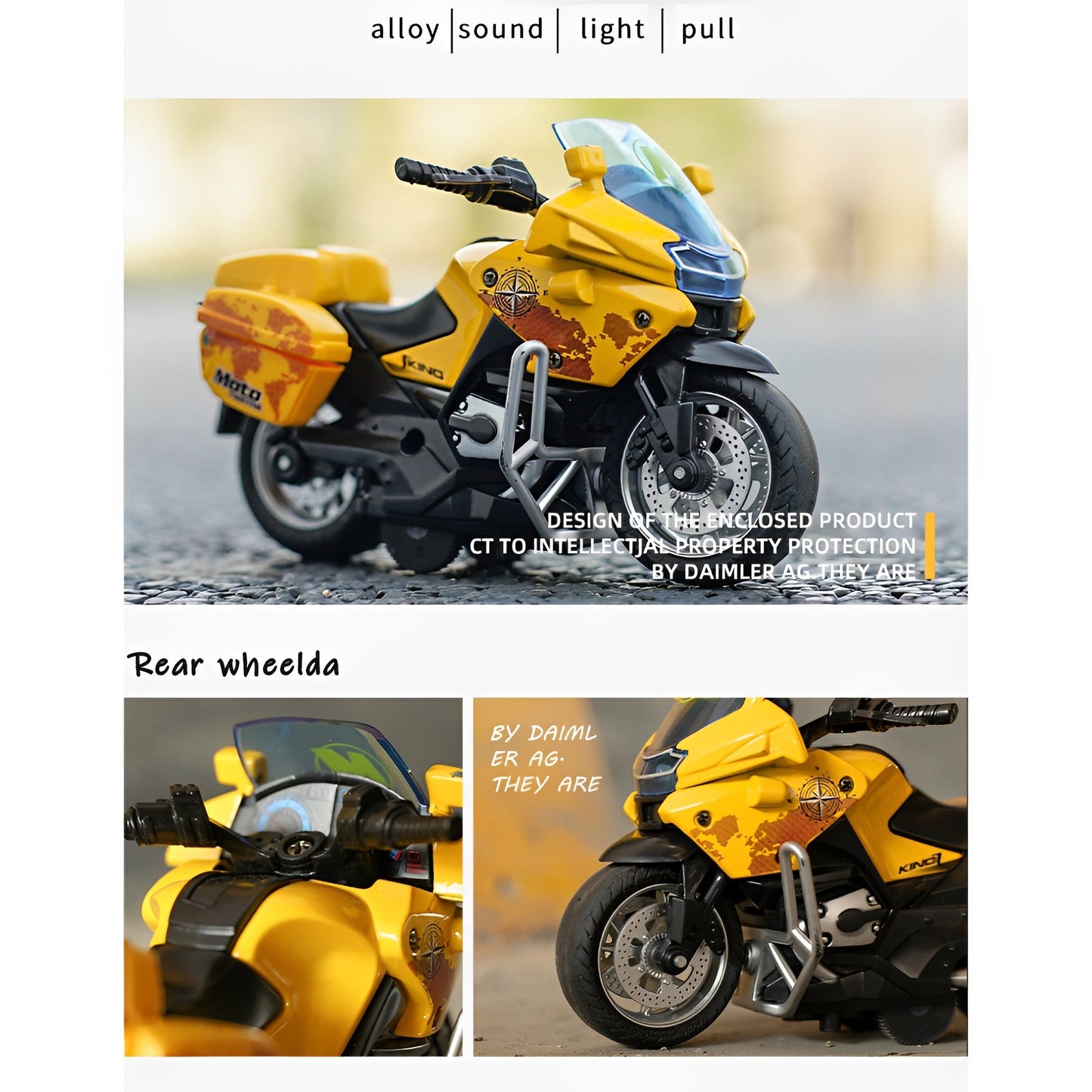 Friction Powered Alloy Die-Cast Motorbike