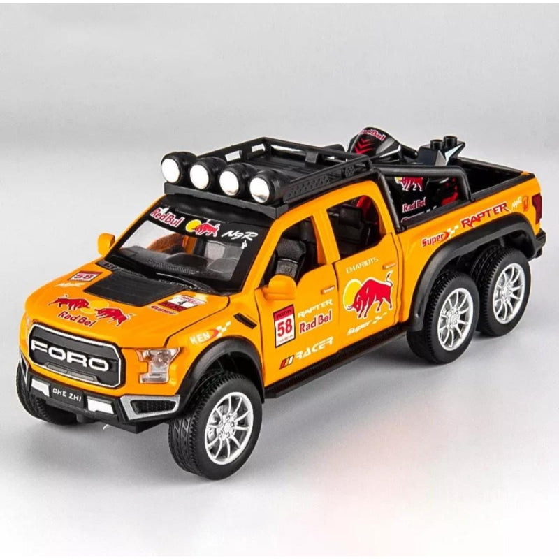 Red Bull Diecast Ford Raptor F150 6×6 Pickup Metal Model