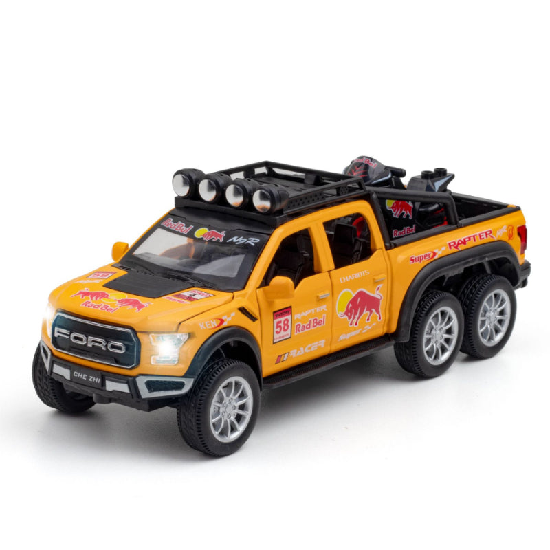 Red Bull Diecast Ford Raptor F150 6×6 Pickup Metal Model