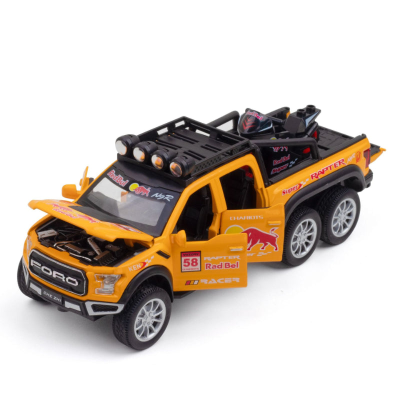 Red Bull Diecast Ford Raptor F150 6×6 Pickup Metal Model