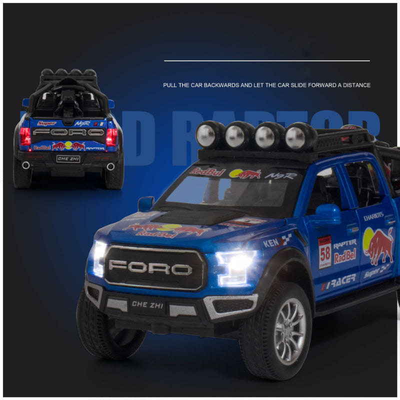 Red Bull Diecast Ford Raptor F150 6×6 Pickup Metal Model