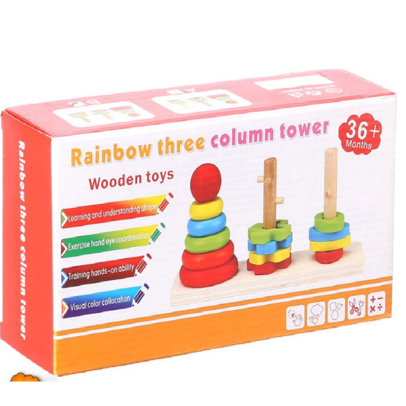 Colourful Educational Rainbow Three Column Shape