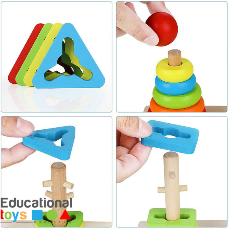 Colourful Educational Rainbow Three Column Shape